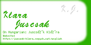 klara juscsak business card